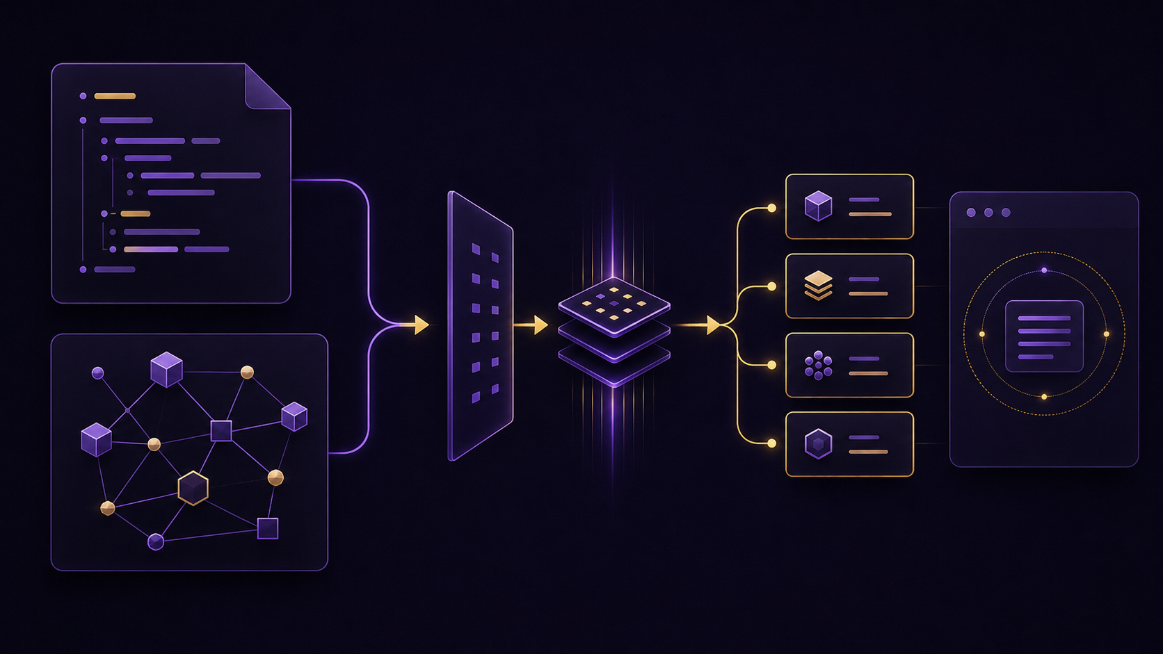 Diagram showing standards documents, OKF bundles, and graph relationships being transformed into compact agent-ready context packets.